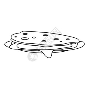 蒂尼煎饼图标用于网络的煎饼矢量图标大纲插煎饼标大纲样式插画