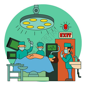 外科手术在医院的理念医院外科手术平面图矢量概念网络医院外科手术理念扁平化图片