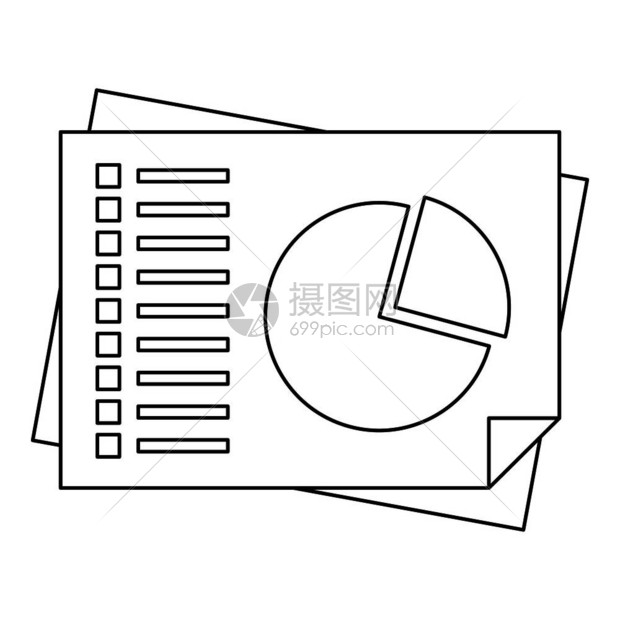 带有图表标的纸页带有网站图表矢量标的纸页概要插图带有表标大纲样式的纸页图图片