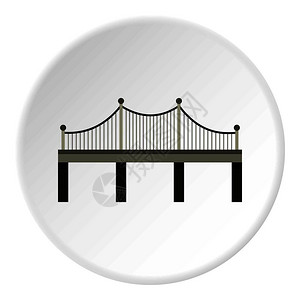 思南吊桥铁桥图标网络矢量图标的平面示铁桥标平面风格插画