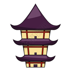 寺庙图标用于网络的佛教寺庙矢量图标的漫画插佛教寺庙标漫画风格插画