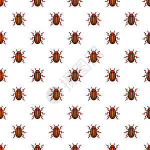甲虫平铺矢量背景图图片