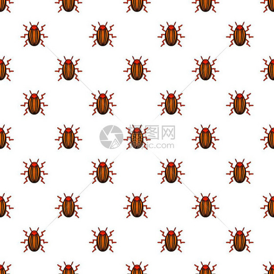 甲虫平铺矢量背景图图片