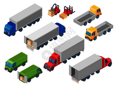 运输卡车货物仓库面包车运输图图片