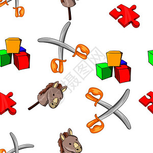 抬驴儿童有趣的模式卡通风格插画