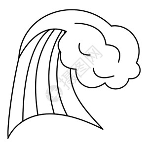 海潮堤坝插画