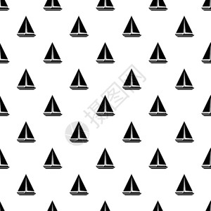 小船帆船快艇黑白背景矢量图图片