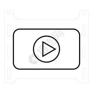 电影院放电影播放电影图标用于web的播放电影向量图标的大纲插播放