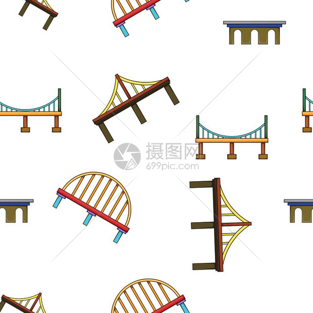 桥梁过渡模式卡通风格矢量图图片