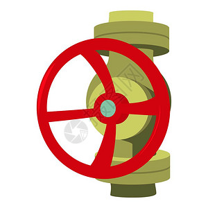 运河交汇阀门图标卡通样式插画
