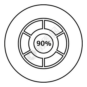 百分之九十概要插图网络矢量信息大纲样式图片