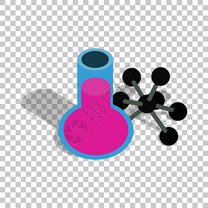 透明背景烧杯和分子式背景图片