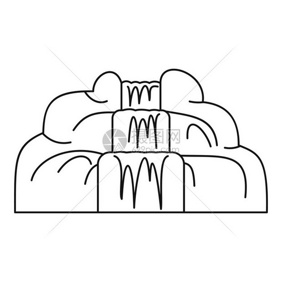 瀑布图标用于网络的瀑布矢量图标大纲插瀑布标大纲样式图片