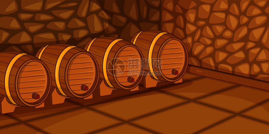 啤酒地窖的横向幅概念啤酒地窖矢量的漫画插图用于网络的横向幅啤酒地窖的横向幅卡通风格图片