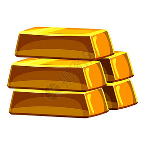 金条金条图标网络金条矢量图标堆叠的漫画插图金条标堆叠卡通风格插画