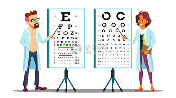 眼科医生检查病人视力图片