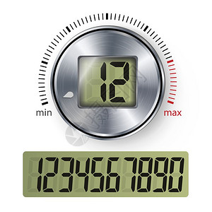拨号自动调温器空按钮屏幕矢量图显示空气温度的控制面板智能技术家用电器现代庭供应实示例插画