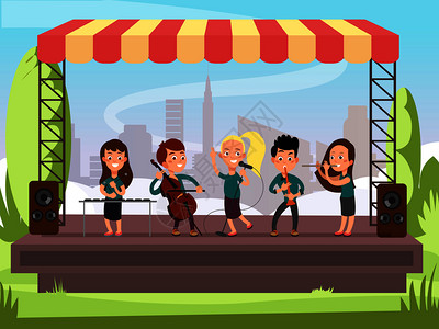 国际人妖舞表演插画_国际人妖舞表演卡通_国际人妖舞表演插图_手绘_板