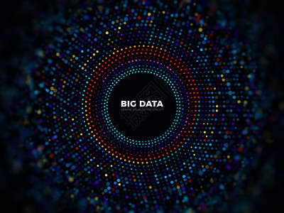 大数据信息矢量概念具有三维可视化的抽象未来背景数据可视化字代码插图图片