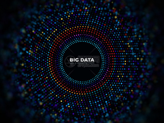 大数据信息矢量概念具有三维可视化的抽象未来背景数据可视化字代码插图图片