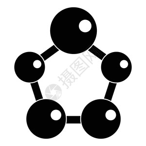 黑色分子细胞卡通矢量插画图片