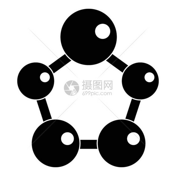 黑色分子细胞卡通矢量插画图片