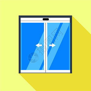 入口玻璃门插画_入口玻璃门卡通_入口玻璃门插图_手绘_板绘_摄图网