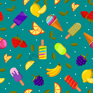 水果冰淇淋卡通背景图片