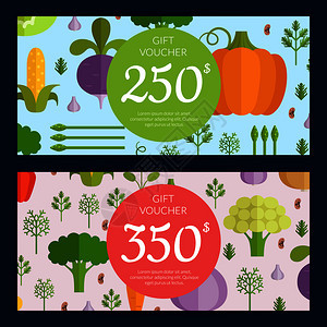蔬菜素食购物凭单模板插图图片