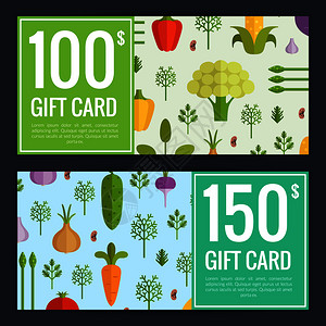 蔬菜素食购物凭单模板插图图片