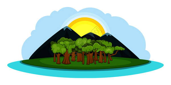 景观石插画-景观石卡通-圣诞假日背景配有礼品盒和木牌插图-摄图网