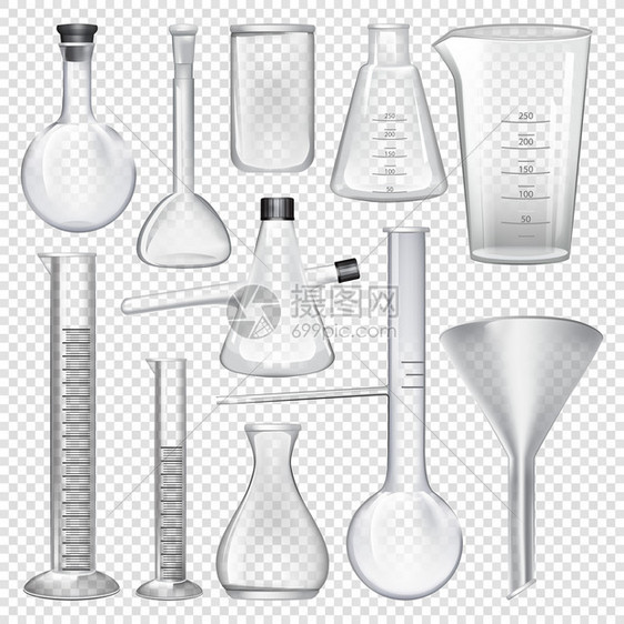 用于化学实验室的玻璃器械瓶和用于实验室的化学玻璃透明病媒说实验室玻璃器械用于化学实验室的设备图片