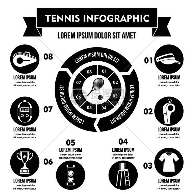 网球信息学横幅概念网球信息学矢量海报概念用于网络的示意式插图网球信息学概念简单风格图片