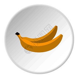 用于Web的平面圆形孤立矢量插图的香蕉标圆图片