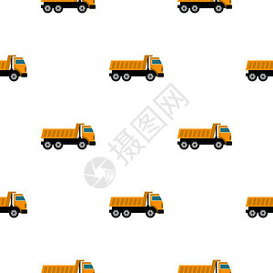 用于Web的倾卸卡车型号无缝平板风格矢量图图片