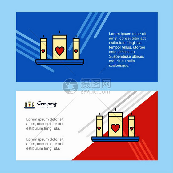 喜欢抽象的蜡烛公司商业横幅模板向广告商业幅图片