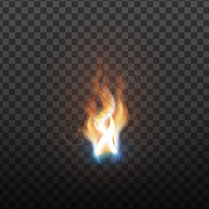 热红火喷或半透明炬焰特别效果封闭在透明网格背景上隔离3d说明图片