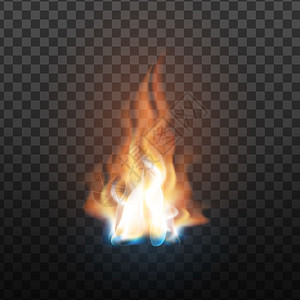 燃烧橙色消防矢量的动画阶段火热溢刷和营燃烧照明弹设计装置透明网格背景上隔离的闭合装饰3d插图燃烧橙色消防矢量的动画阶段图片