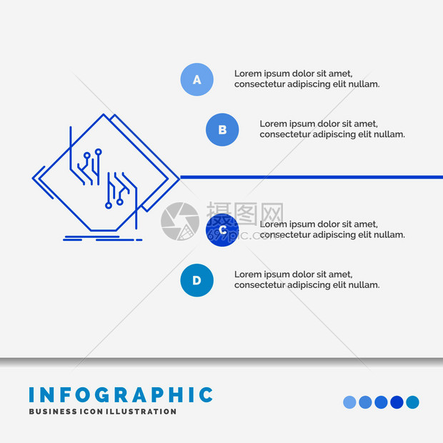 用于网站和演示文稿的图纸芯片电路网络子信息资料模板图片