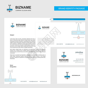 Wif路由器商业信头封和访问卡片设计矢量模板图片