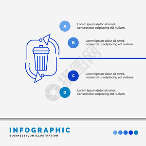 废物处置垃圾管理网站和演示的再循环信息图表模板图片