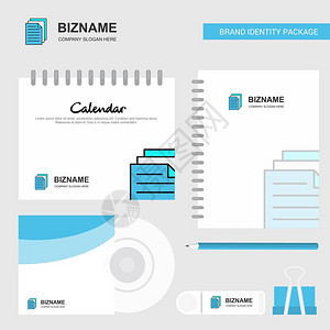 打印机标识日历模板cd封面日记和usb品牌固定的软件包设计矢量模板图片