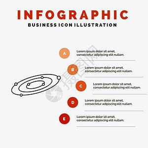 用于网站和演示的星系天文学行星系统宇宙信息图模板图片