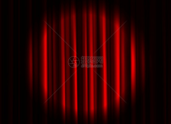 红窗帘图片