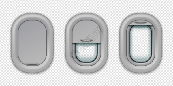 飞机窗口不同位置的实际飞机端口孔开放封闭和半矢量照明分离设计模板不同位置的实际飞机端口孔开放和半封闭矢量隔离设计模板图片