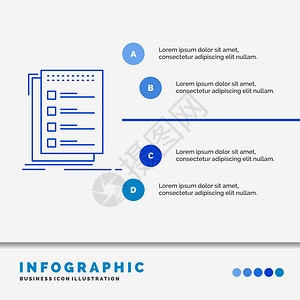 符号检查核对清单列表任务为网站和演示文稿制作信息图表模板插画