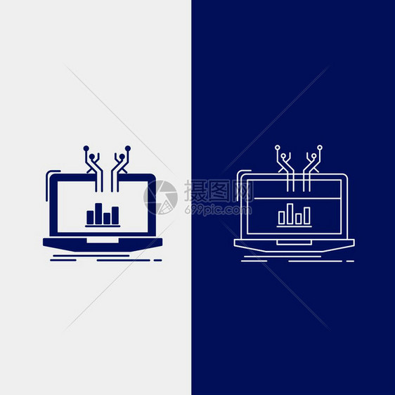 用于ui和x网站或移动应用程序的蓝色垂直横幅网站或移动应用程序的蓝色垂直横幅分析管理在线平台glyph网络按钮矢量eps10抽象图片