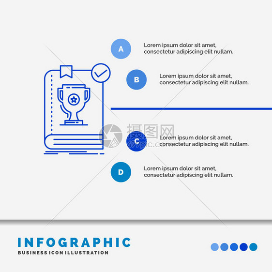 54书籍领导者规则网站和演示文稿的规则信息图表模板直线蓝图标信息风格矢量说明eps10抽象模板背景图片