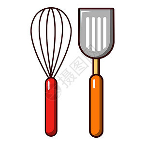 餐具烤面包图标用于网络设计的餐具烤面包矢量图标的漫画插餐具面包标卡通风格图片