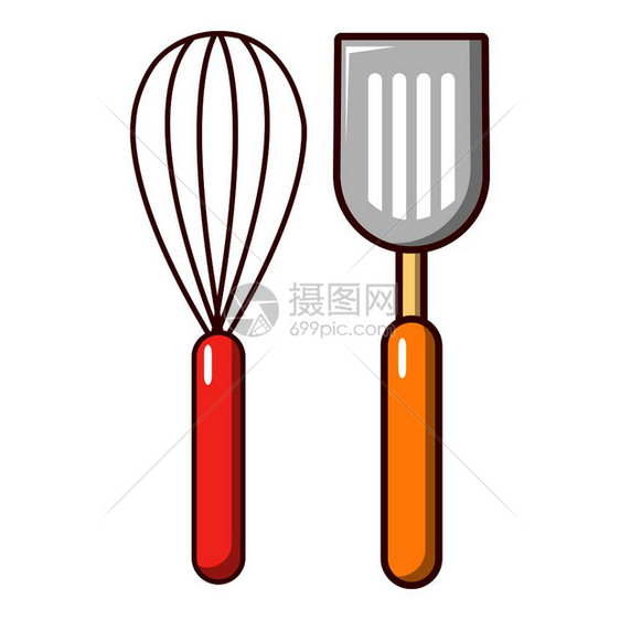 餐具烤面包图标用于网络设计的餐具烤面包矢量图标的漫画插餐具面包标卡通风格图片